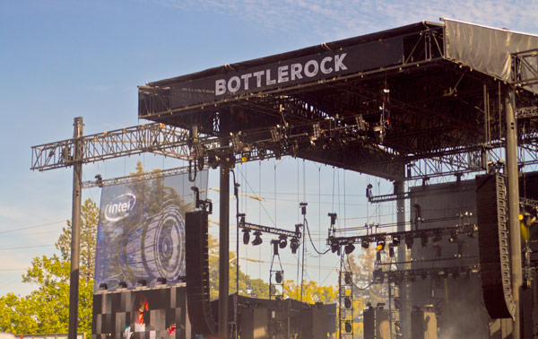 Image of the stage set at the Bottlerock Napa Valley 2015 festival