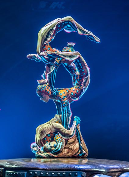 Image of Cirque du Soleil performers performing human sculpture