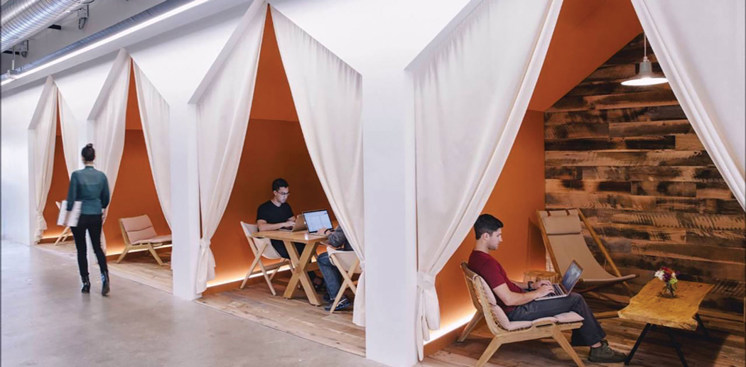 Image of staff 'cubicles' at Airbnb 