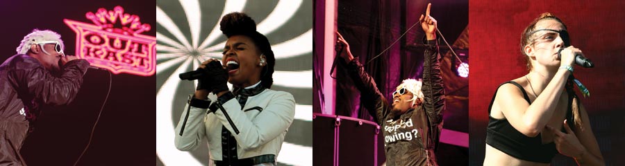 Montage image of various acts from the Treasure Island Music Festival 2014