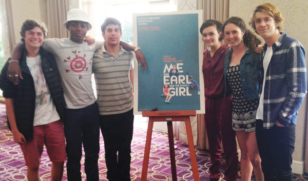Image of FastForward reporters with the actors and director from the film Me and Earl, and The Dying Girl