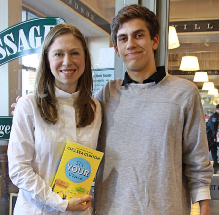 photo of Chelsea Clinton and reporter Matt Geffen