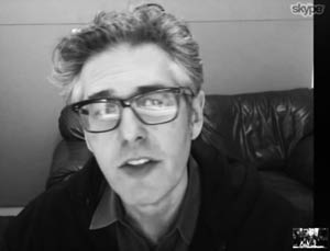 Ira Glass face on our Skype screen