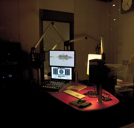 Image of the This American Life podcast studio used by Ira Glass