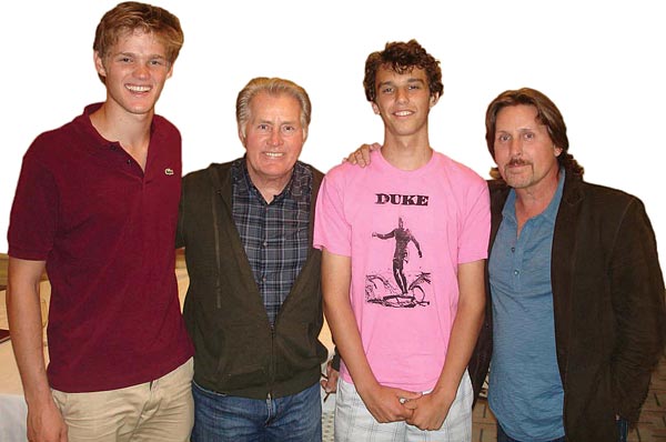 Image of Martin Sheen and Emilio Estevez with FastForward reporters Connor McGuigan and Jake Carrol