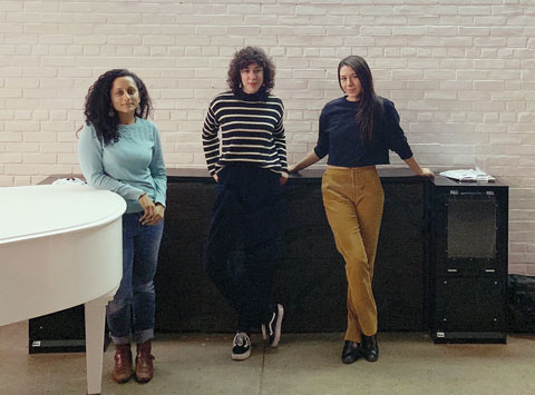 Image of VICE staff members Ankita Rai, Dory Carr-Harris, and Michelle Leung at VICE's NYC headquarters