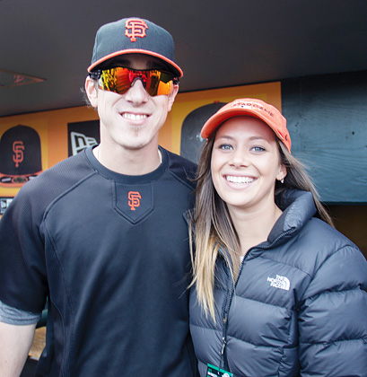 A happy FastForwad reporter posing with Giants ace Tim Lincecum